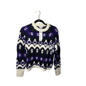 The Drop Women's‎ Multicolor Patterned Crew Neck  Sweater Size S